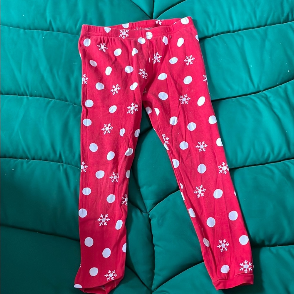 Red Snowflake and Polka Dot Leggings